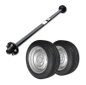 Preview: Agriculture trailer axle,  carrying axle 40 mm square 1500 mm 1850 kg - 5 x 112 - plus 2x 13" complete wheels