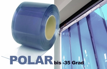 300 x 3 mm PVC  Streifen polar - 25 Meter 25m Rolle bläulich transparent  klar f.  Lamellenvorhang