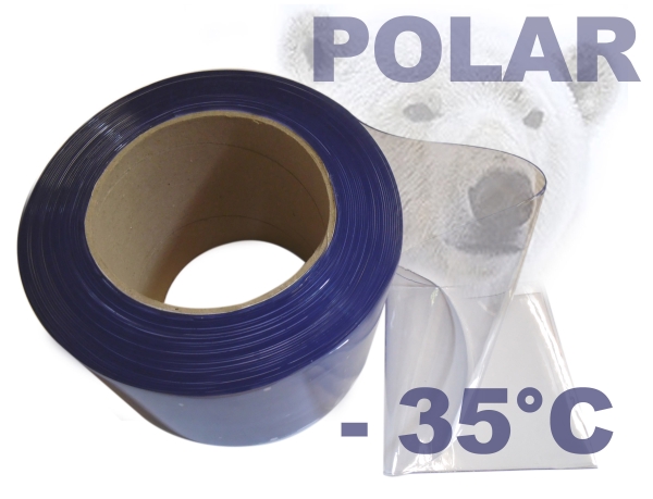 200 x 2 mm soft PVC - 50 meter 50m roll polar bluish-transparent e.g. for slat curtain